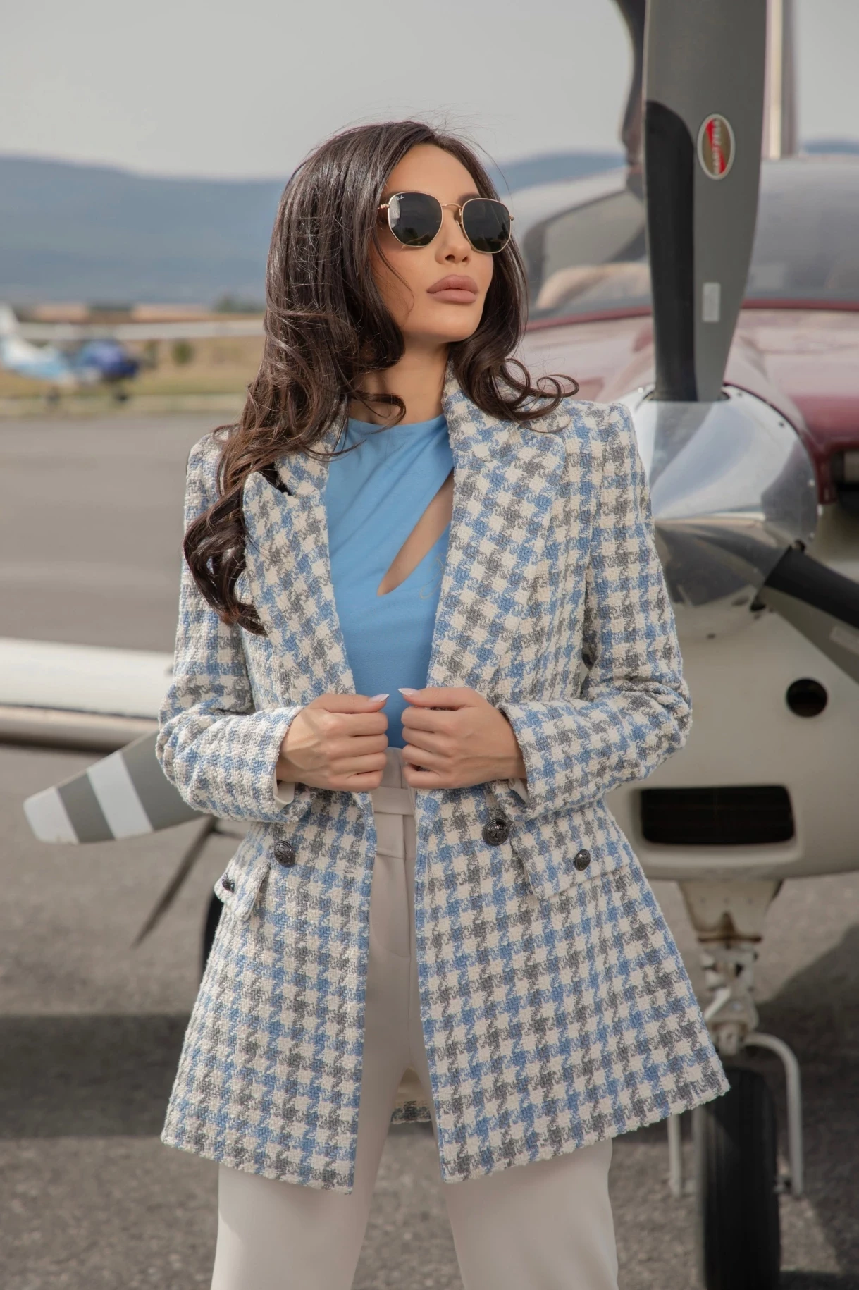 Thumbnail 4 of Синя блузка "J'AIME LA VIE"