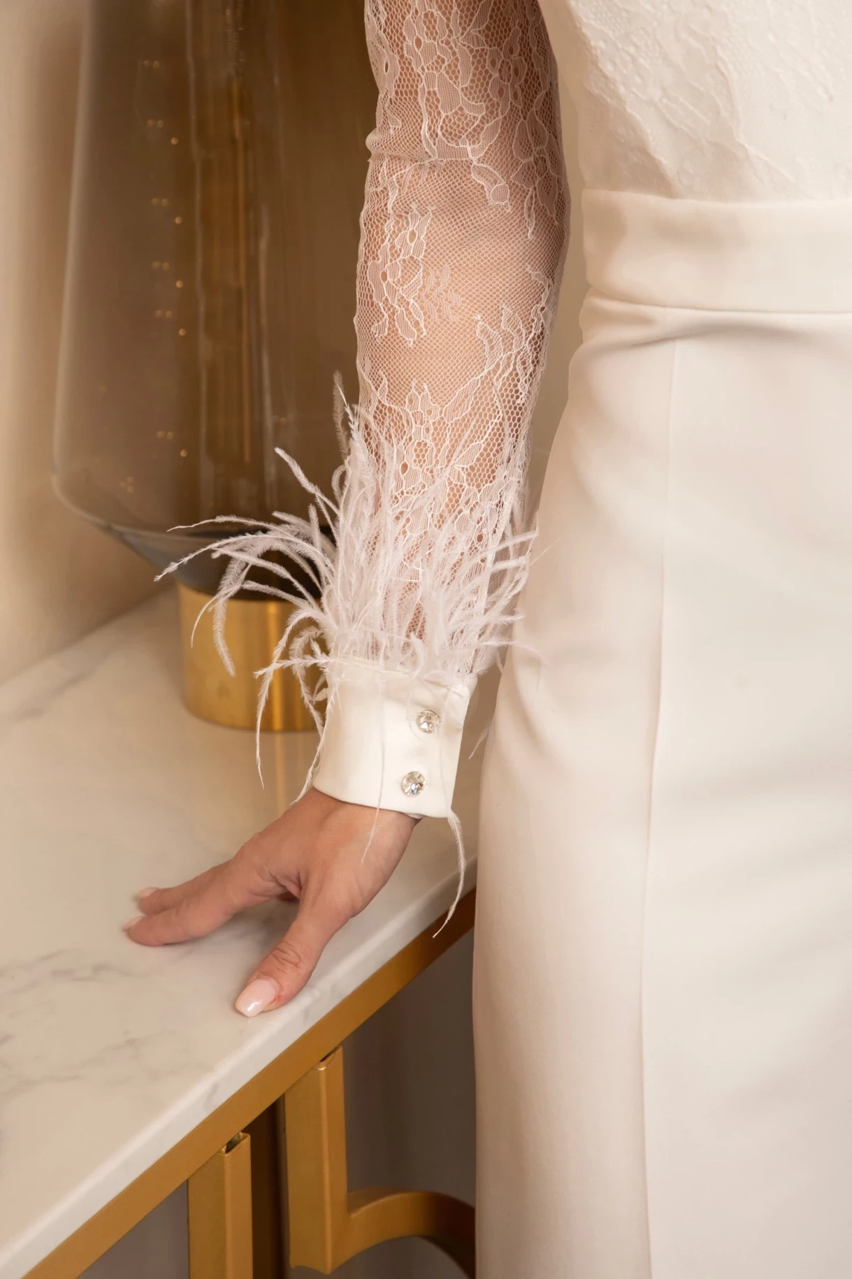 Thumbnail 2 of Бял гащеризон с пера "AMBER"