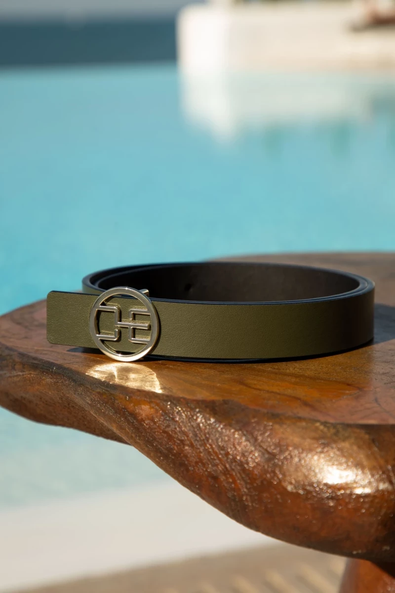 Thumbnail 1 of Зелен колан с избор на тока от естествена кожа "GREEN CHRISTINE"