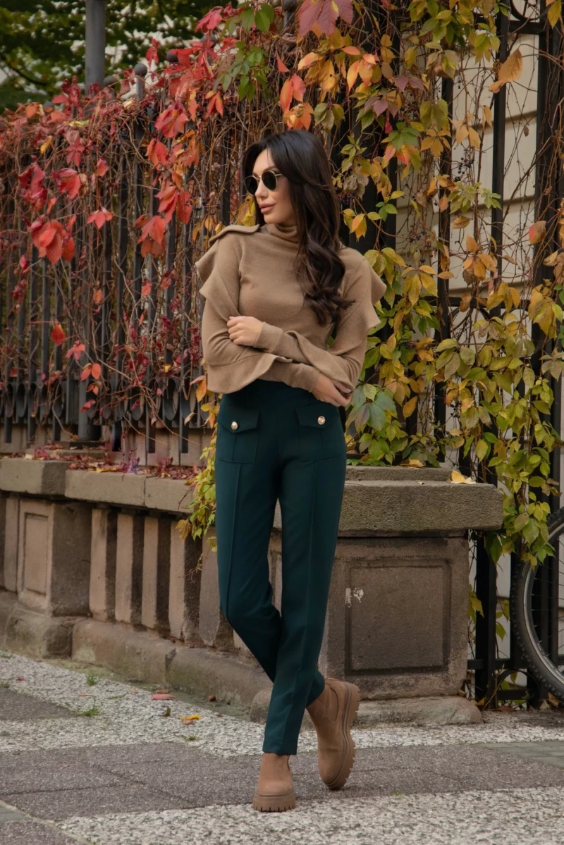 Thumbnail 5 of Тъмнозелен панталон "IDOLE"