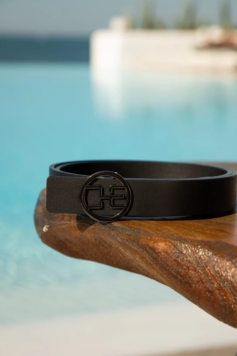 Thumbnail 1 of Черен колан с избор на тока от естествена кожа "BLACK CHRISTINE"