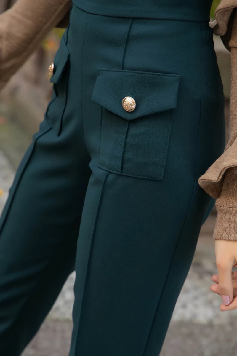 Thumbnail 1 of Тъмнозелен панталон "IDOLE"