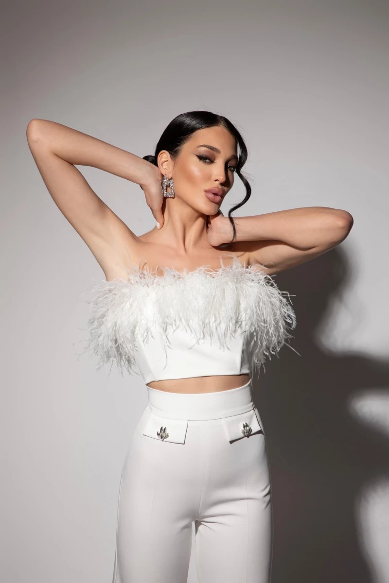 Thumbnail 6 of Топ с пера "ROSE"