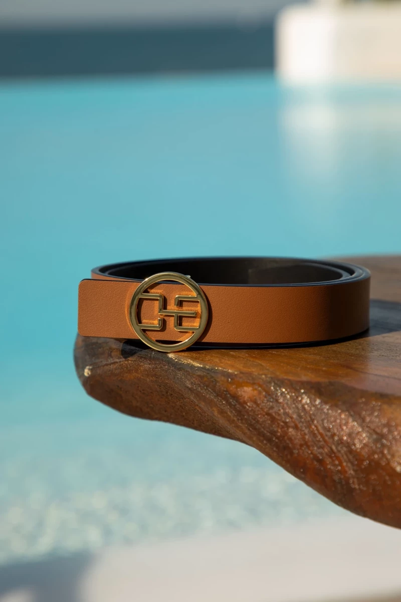 Thumbnail 1 of Кафяв колан с избор на тока от естествена кожа "BROWN CHRISTINE"