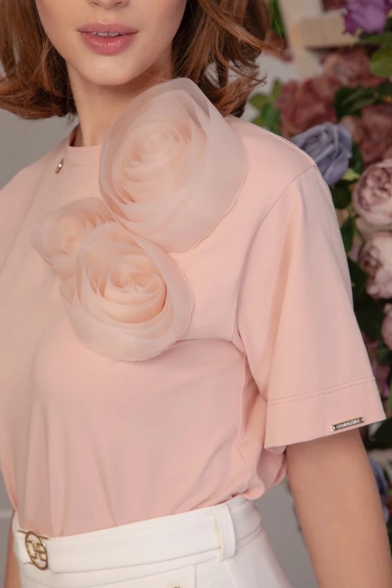 Thumbnail 2 of Розова тениска "FLEUR DE ROSE"