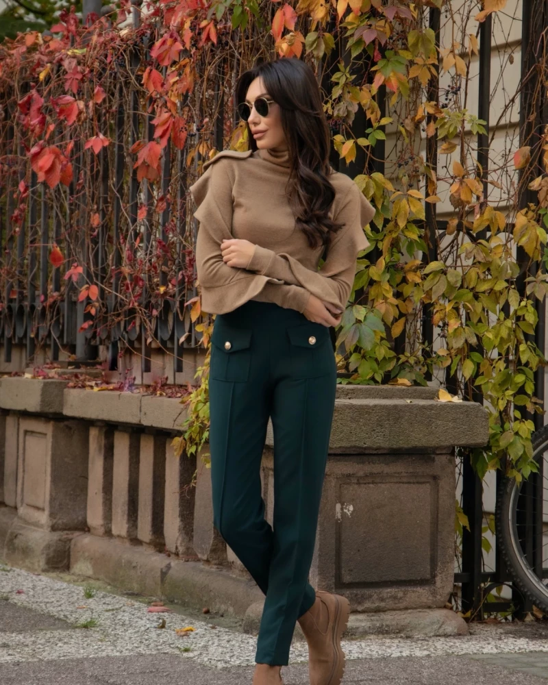 Thumbnail 5 of Тъмнозелен панталон "IDOLE"